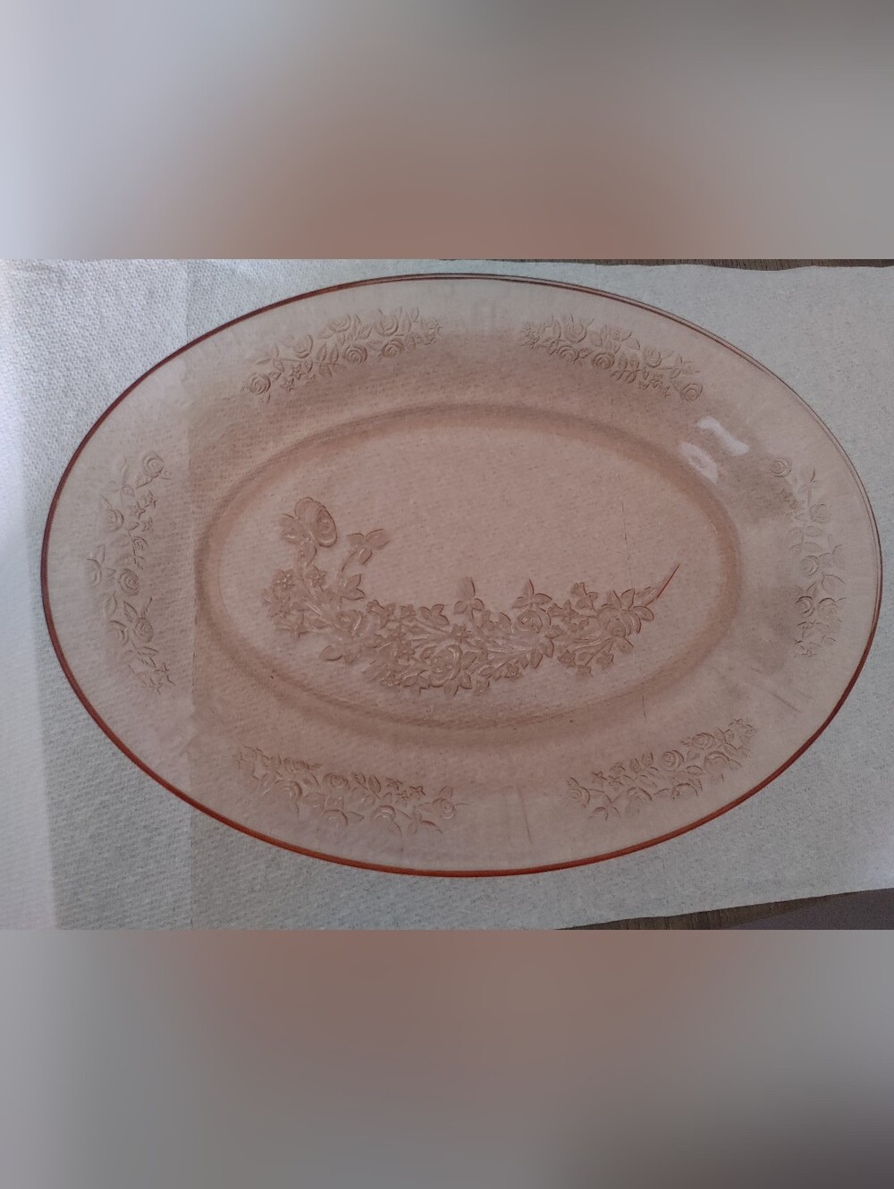 Federal Glass Sharon /Cabbage Rose Platter